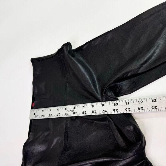 SPANX Leggings Womens Medium Faux Leather Black Full Length Compression - Picture 7 of 8